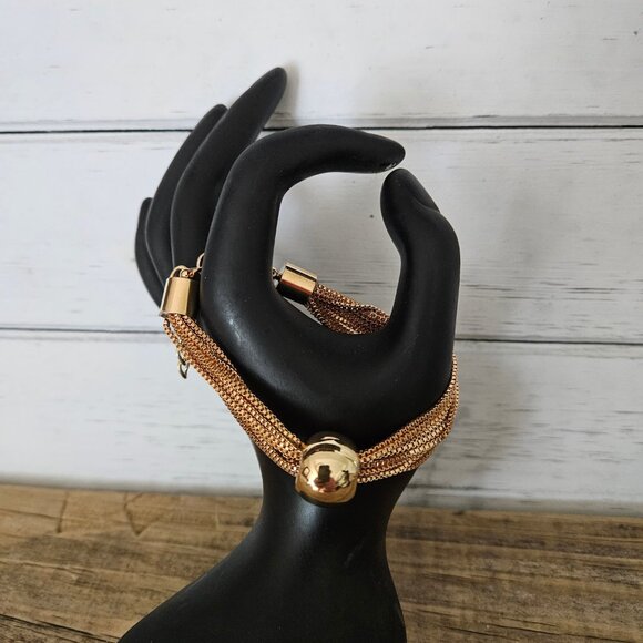 Multi Layer Gold Fashion Bracelet 7" plus 2" Inches - Picture 3 of 4